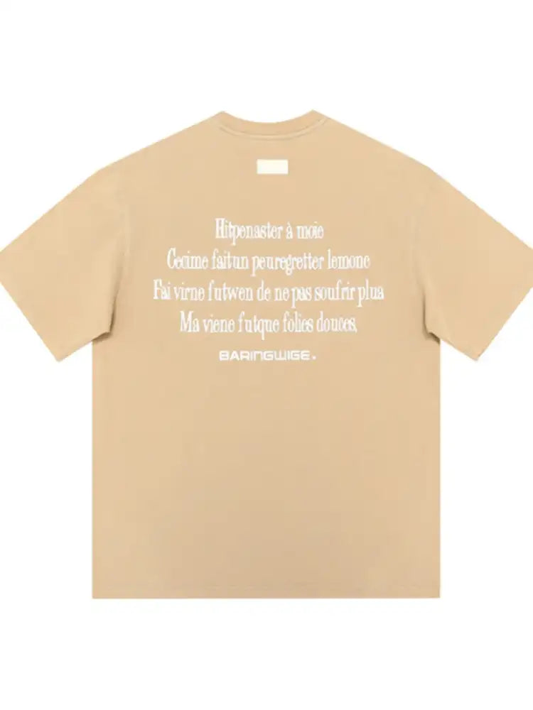 Men’s Plus Size Letter Round Neck Short Sleeve T-Shirt