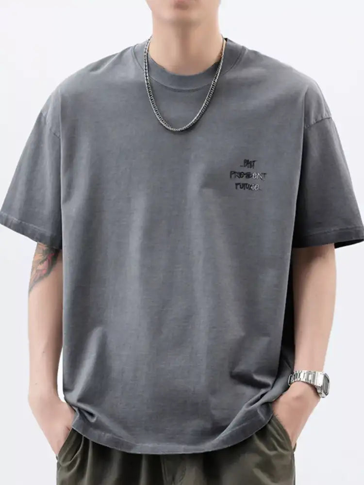 Men’s Plus Size Oversized Round Neck Letter Graphic T-Shirt