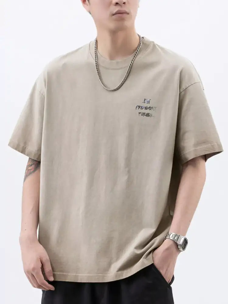 Men’s Plus Size Oversized Round Neck Letter Graphic T-Shirt