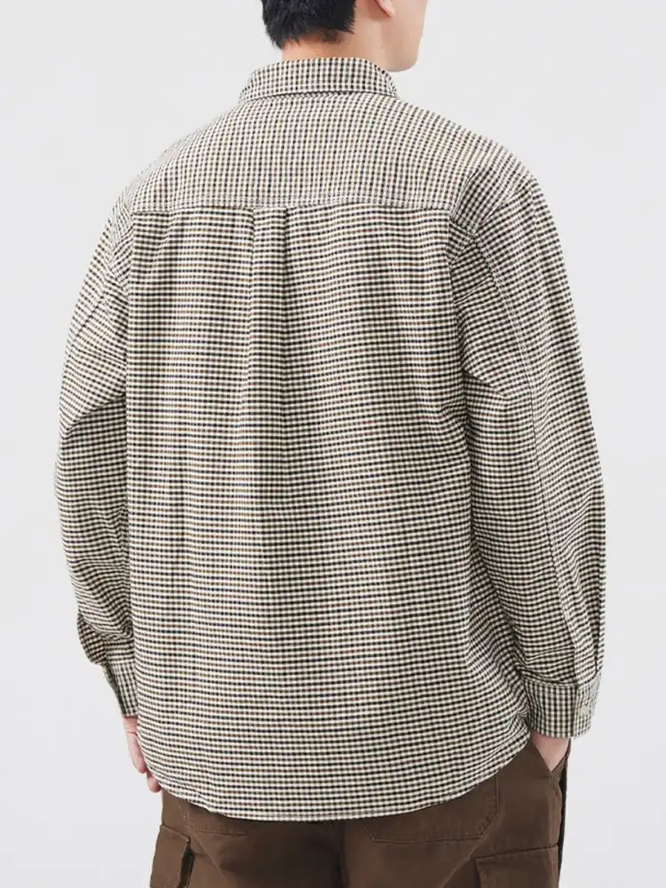 Men’s Plus Size Plaid Button Up Long Sleeve Shirt