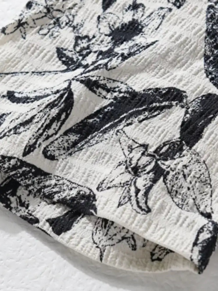 Men’s Plus Size Printed Button Up Short Sleeve Shirt