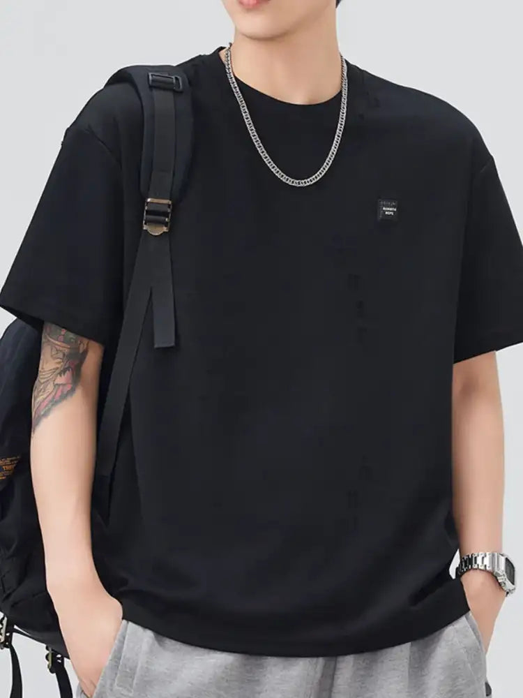 Men’s Plus Size Round Neck Short Sleeve T-Shirt