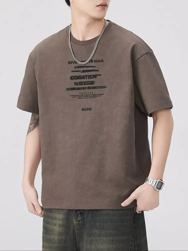 Men’s Plus Size Round Neck Short Sleeve T-Shirt