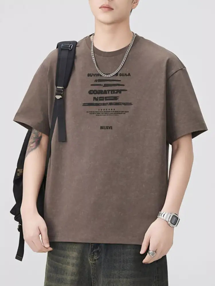 Men’s Plus Size Round Neck Short Sleeve T-Shirt