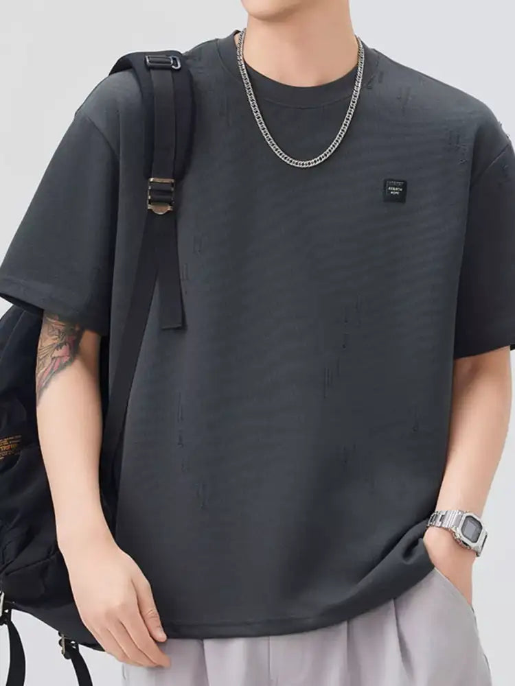 Men’s Plus Size Round Neck Short Sleeve T-Shirt