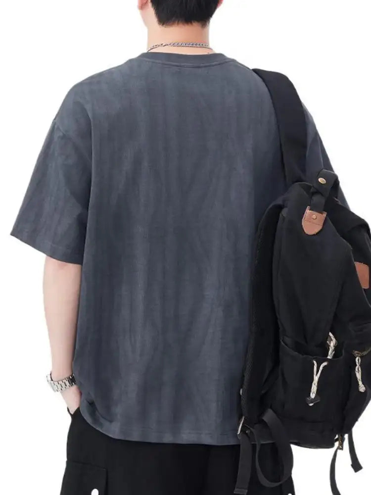 Men’s Plus Size Round Neck Short Sleeve T-Shirt