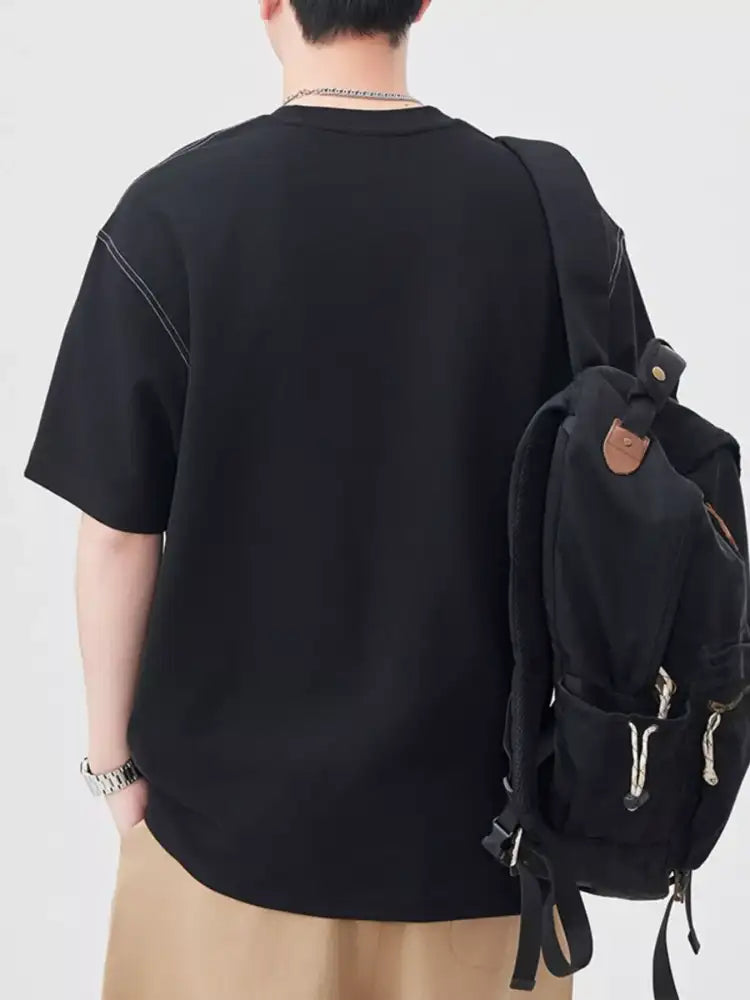 Men’s Plus Size Round Neck Short Sleeve T-Shirt