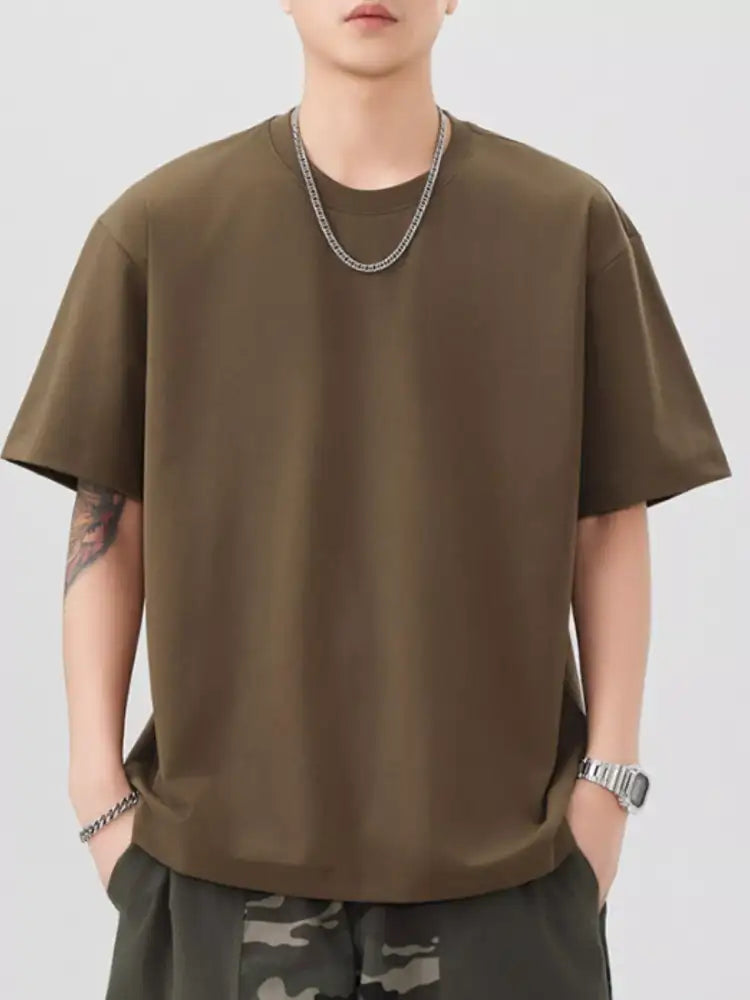 Men’s Plus Size Round Neck Short Sleeve T-Shirt