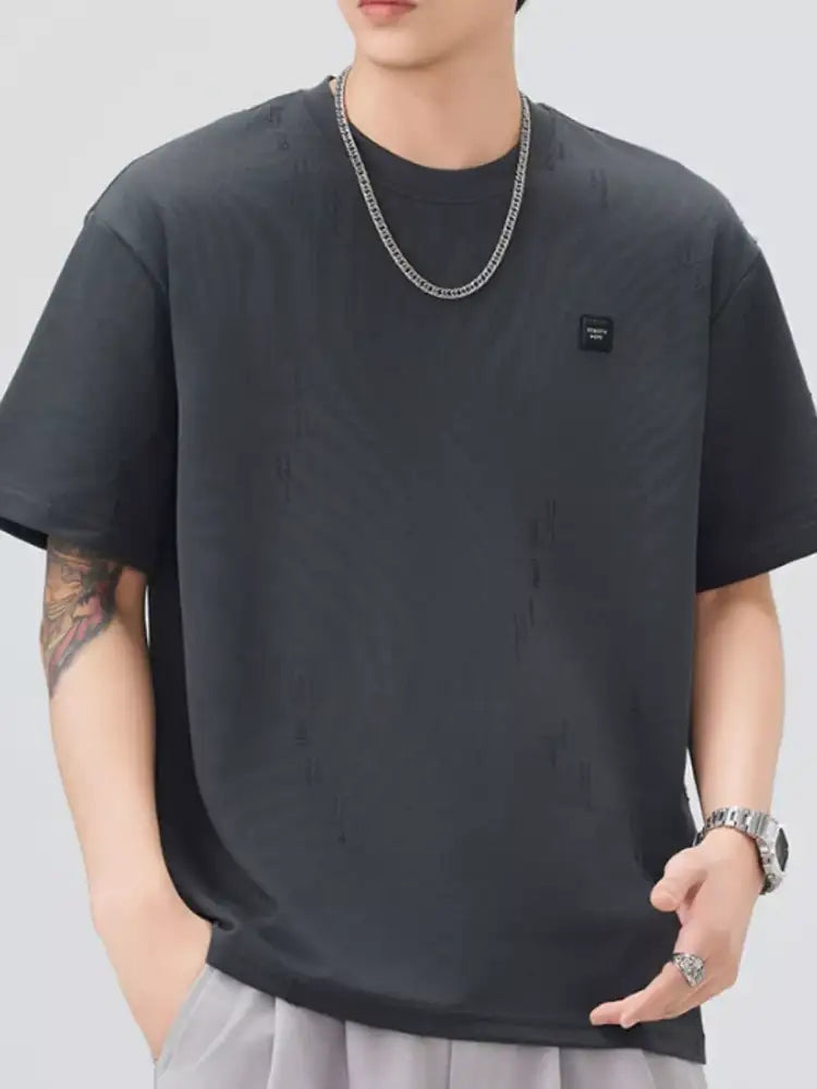 Men’s Plus Size Round Neck Short Sleeve T-Shirt
