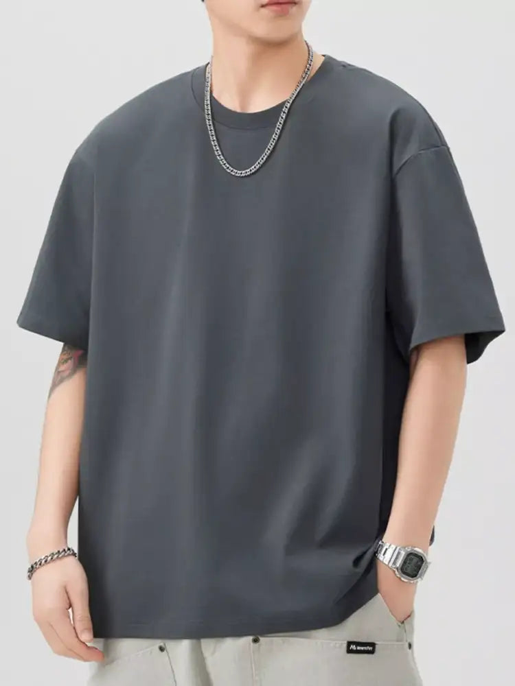 Men’s Plus Size Round Neck Short Sleeve T-Shirt