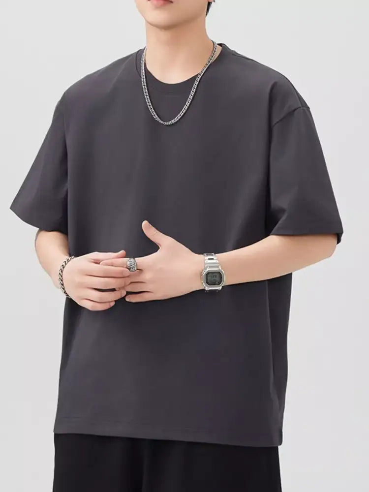 Men’s Plus Size Round Neck Short Sleeve T-Shirt