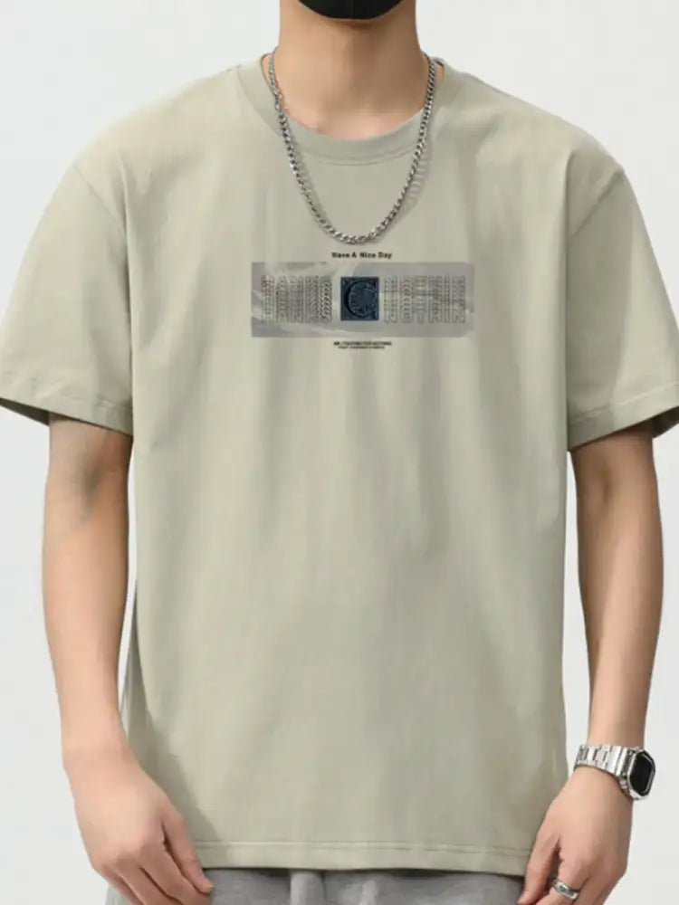 Men’s Plus Size Round Neck Short Sleeve T-Shirt