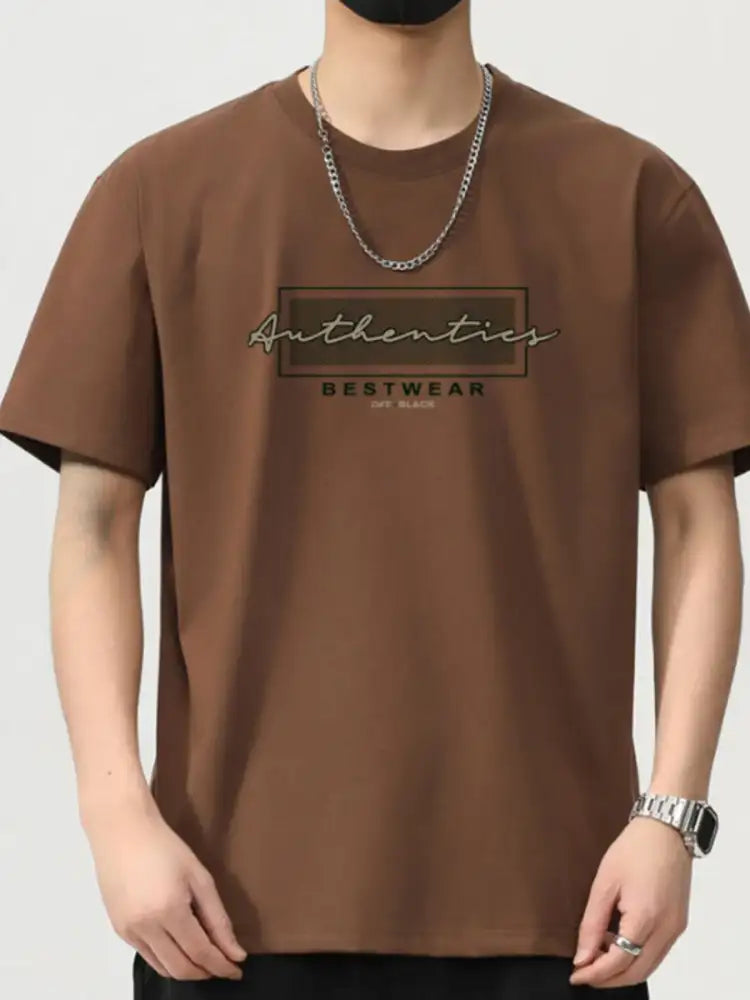 Men’s Plus Size Round Neck Short Sleeve T-Shirt