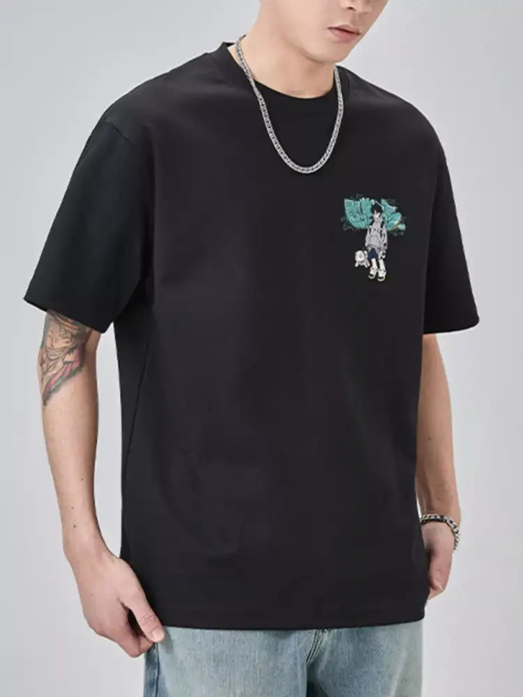 Men’s Plus Size Round Neck Short Sleeve T-Shirt