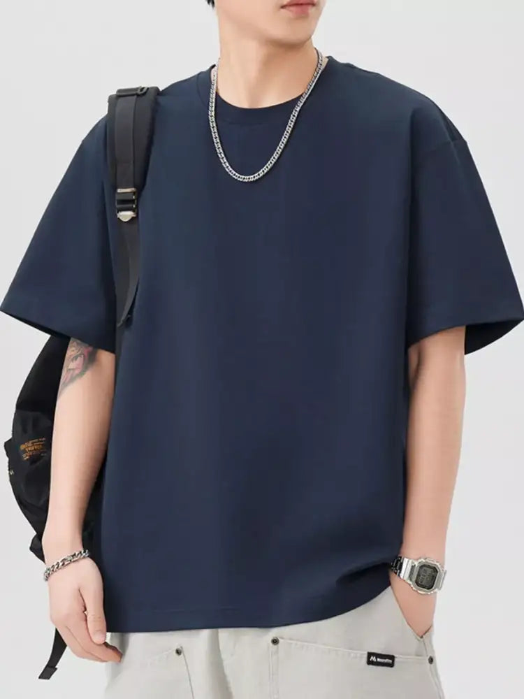 Men’s Plus Size Round Neck Short Sleeve T-Shirt