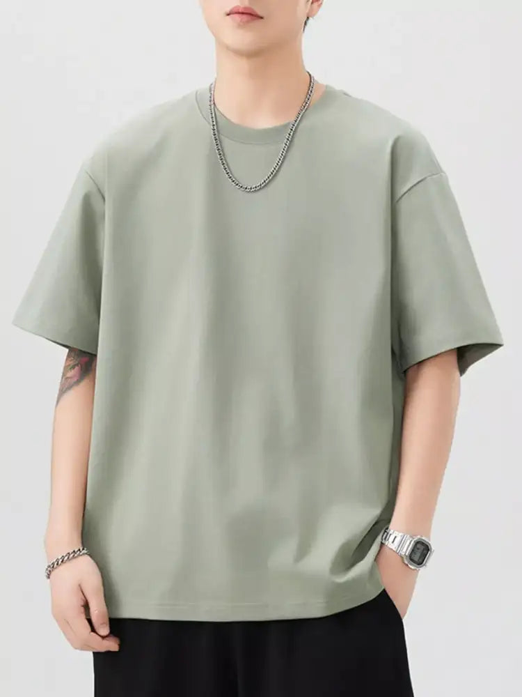 Men’s Plus Size Round Neck Short Sleeve T-Shirt