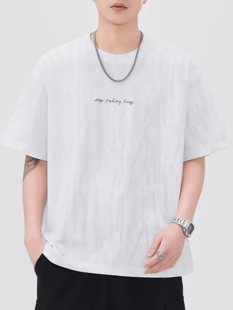 Men’s Plus Size Round Neck Short Sleeve T-Shirt