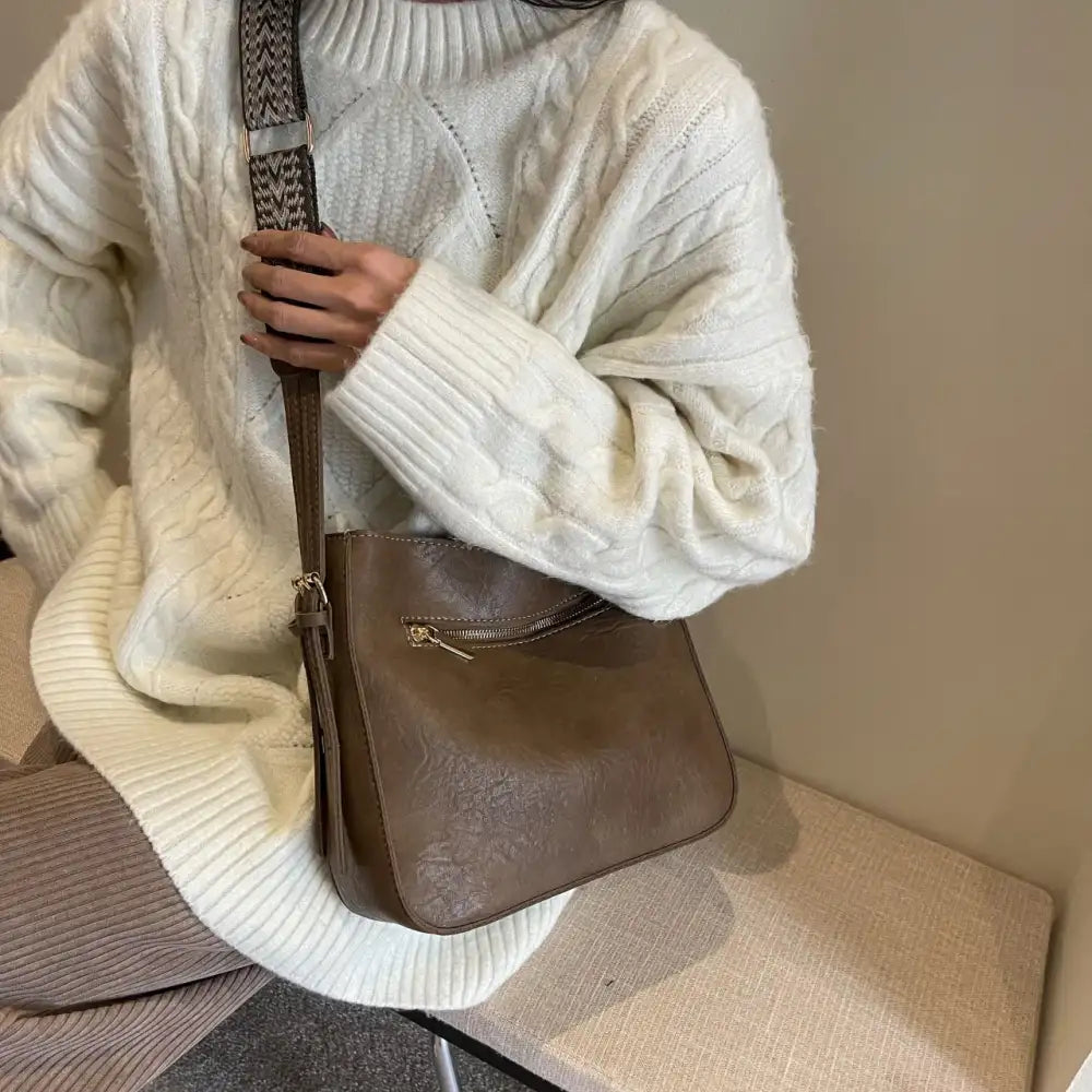 PU Leather Adjustable Strap Shoulder Bag