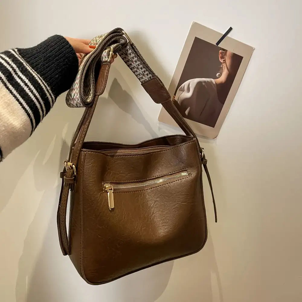 PU Leather Adjustable Strap Shoulder Bag