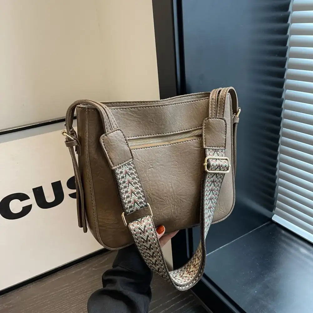 PU Leather Adjustable Strap Shoulder Bag