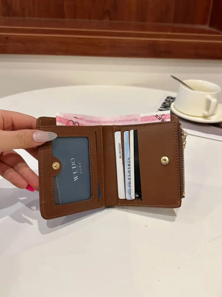 PU Leather Color Block Wallet