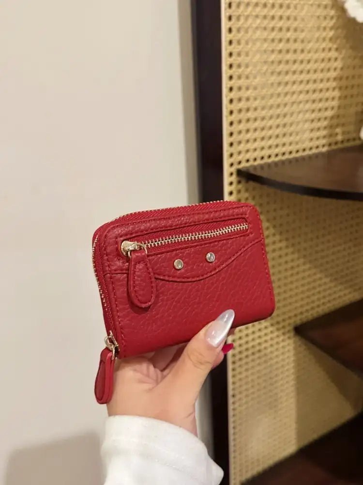 PU Leather Solid Color Card Case