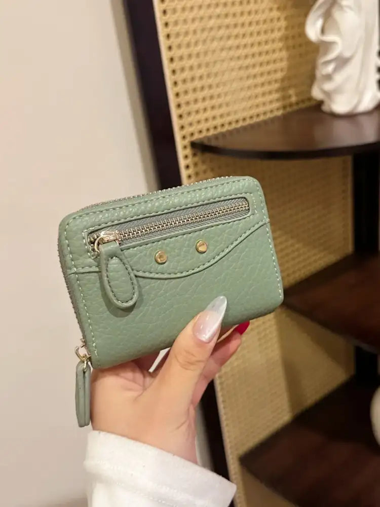 PU Leather Solid Color Card Case