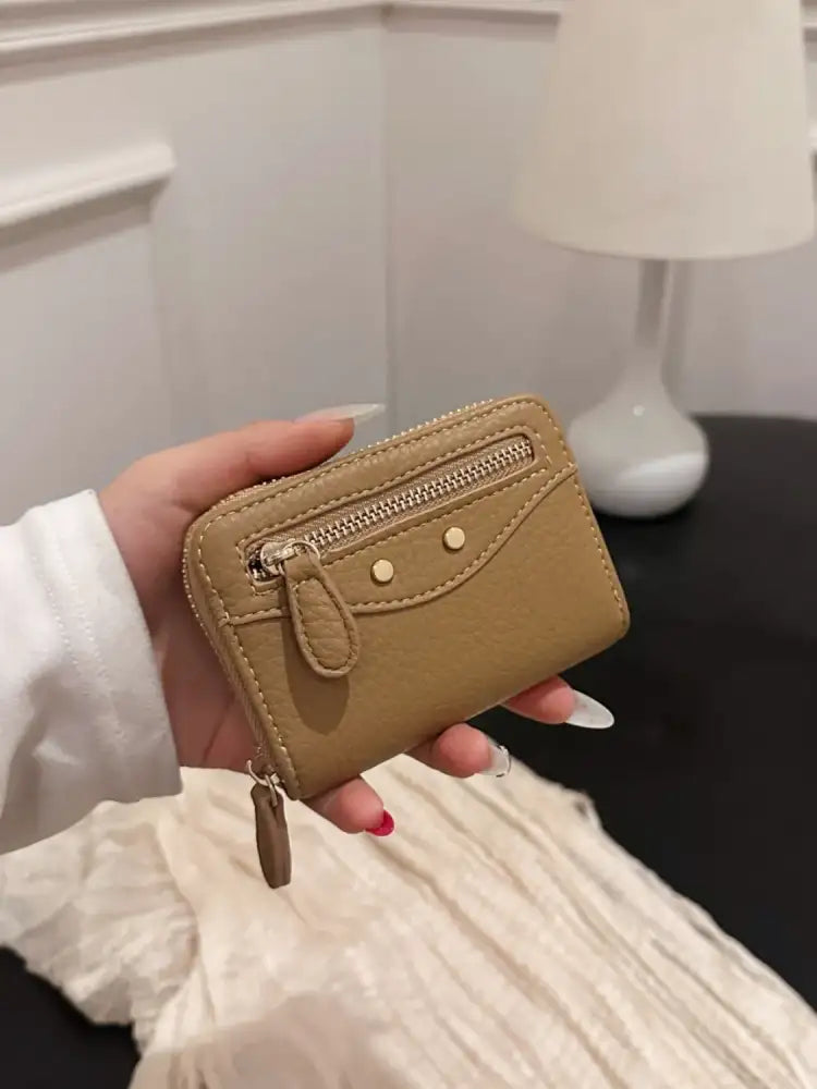 PU Leather Solid Color Card Case