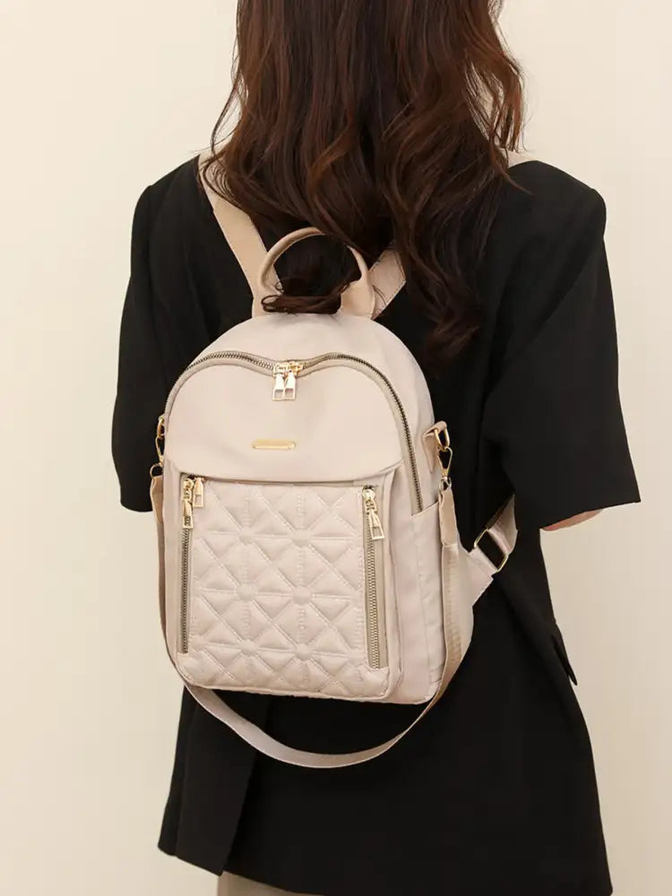 Quilted Oxford Cloth Backpack Bag