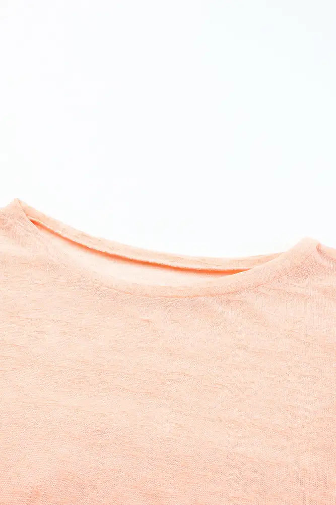 Round Neck Short Sleeve Sheer Cover-Up