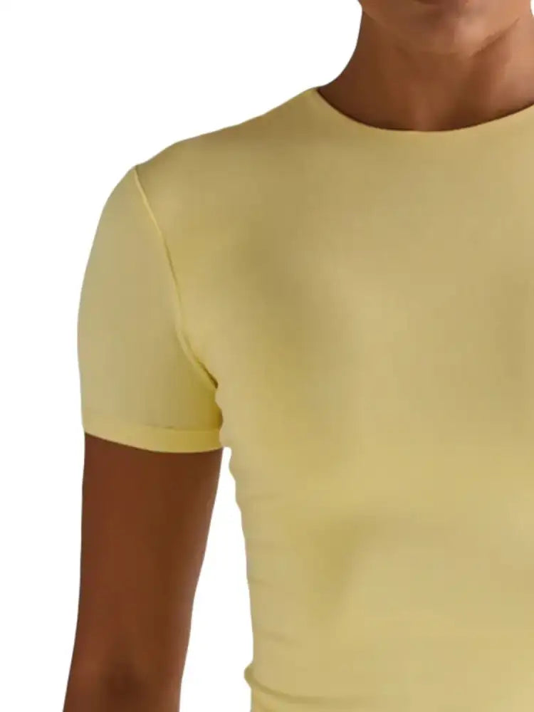 Round Neck Short Sleeve Swim Top