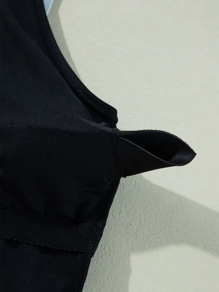 Ruffle Trim V-Neck One-Piece Swimsuit