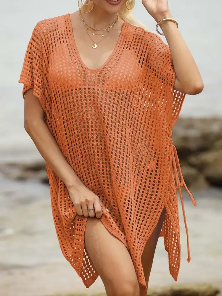 Side Tied V-Neck Cover-Up