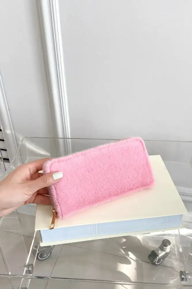 Solid Color Fluff Rectangle Wallet