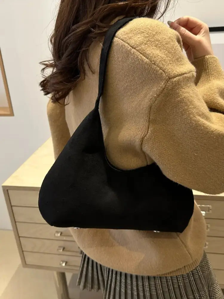 Solid Color Shoulder Bag