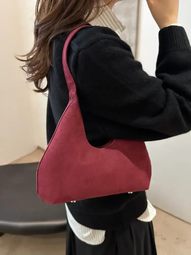 Solid Color Shoulder Bag