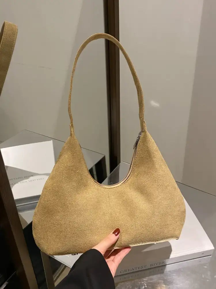 Solid Color Shoulder Bag