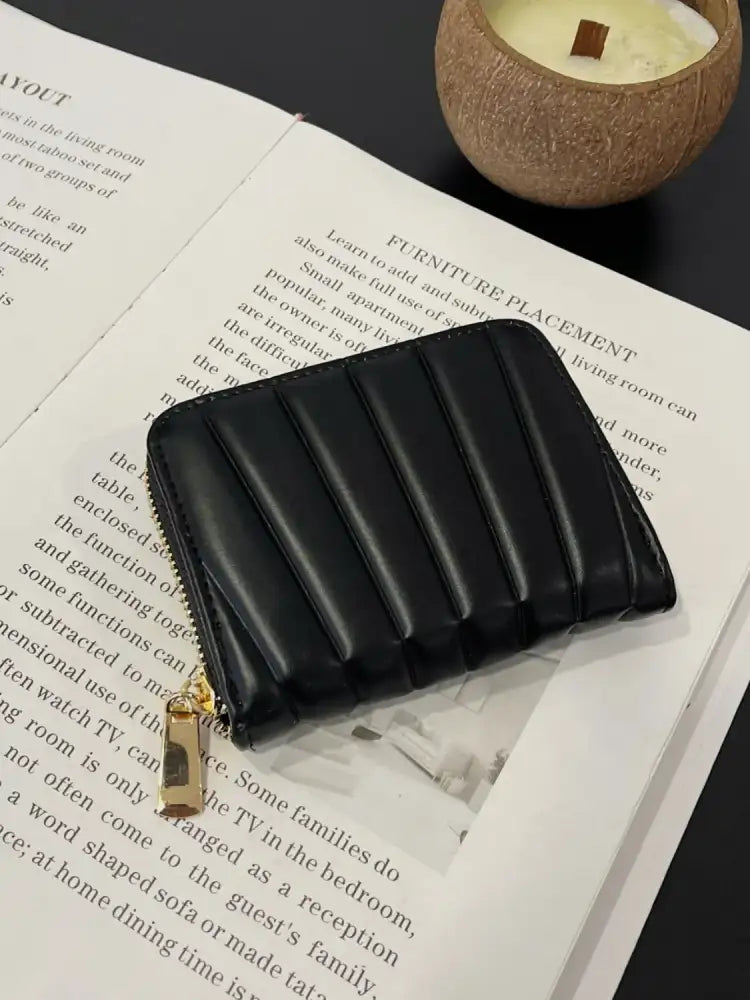 Solid PU Leather Mini Wallet