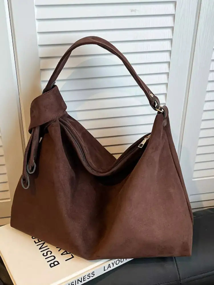 Suede Knot Shoulder Bag
