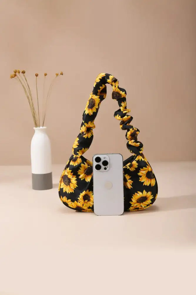 Sunflower Print Shoulder Bag