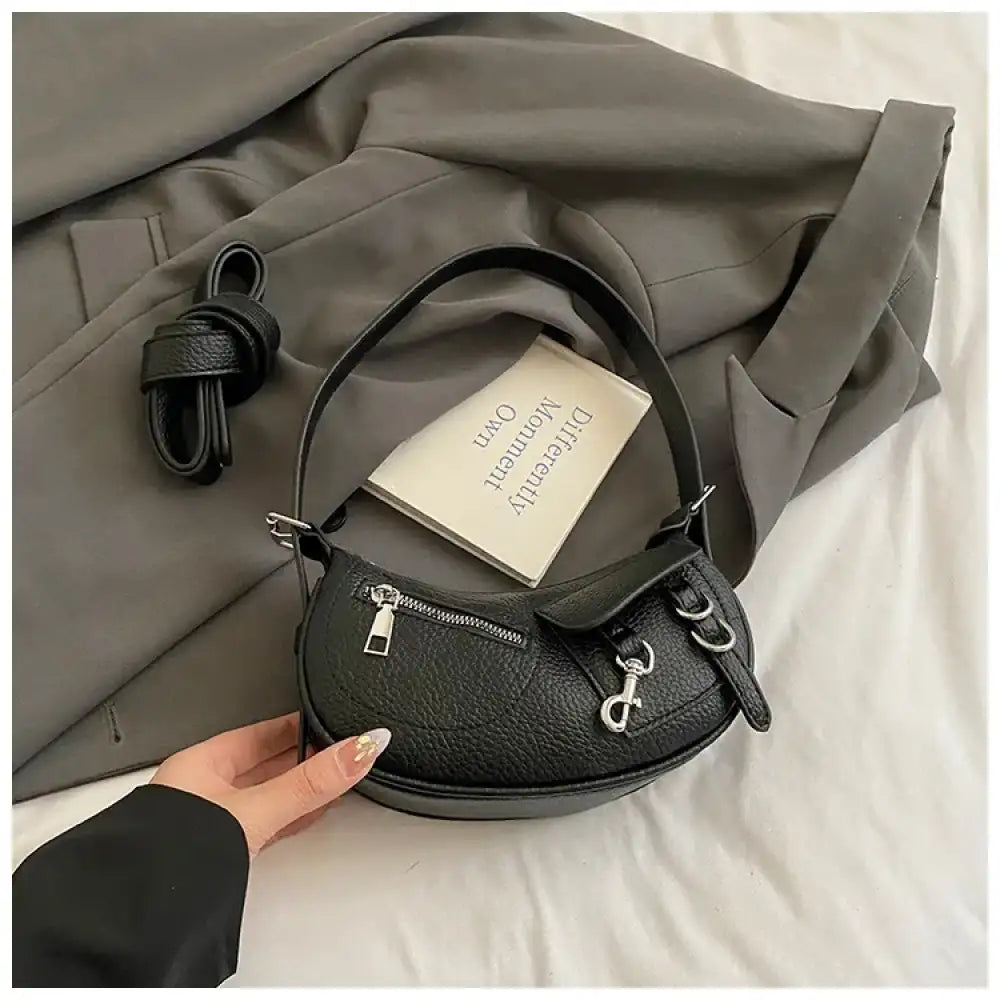 Textured Leather Shoulder Bag