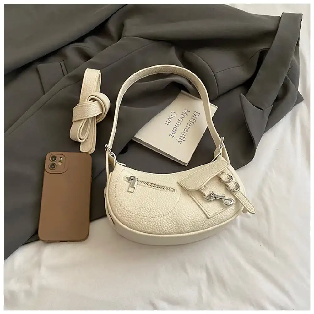 Textured Leather Shoulder Bag