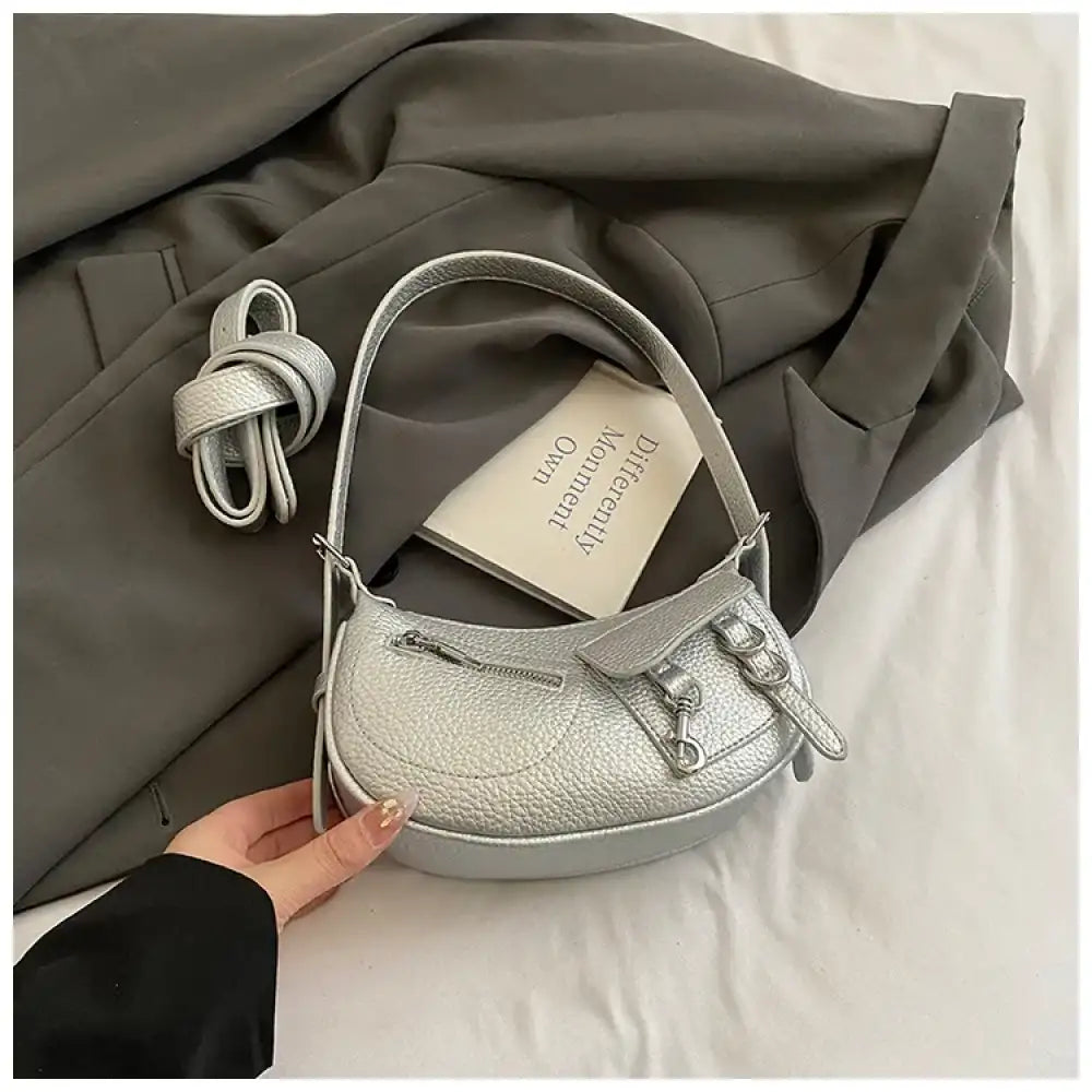 Textured Leather Shoulder Bag