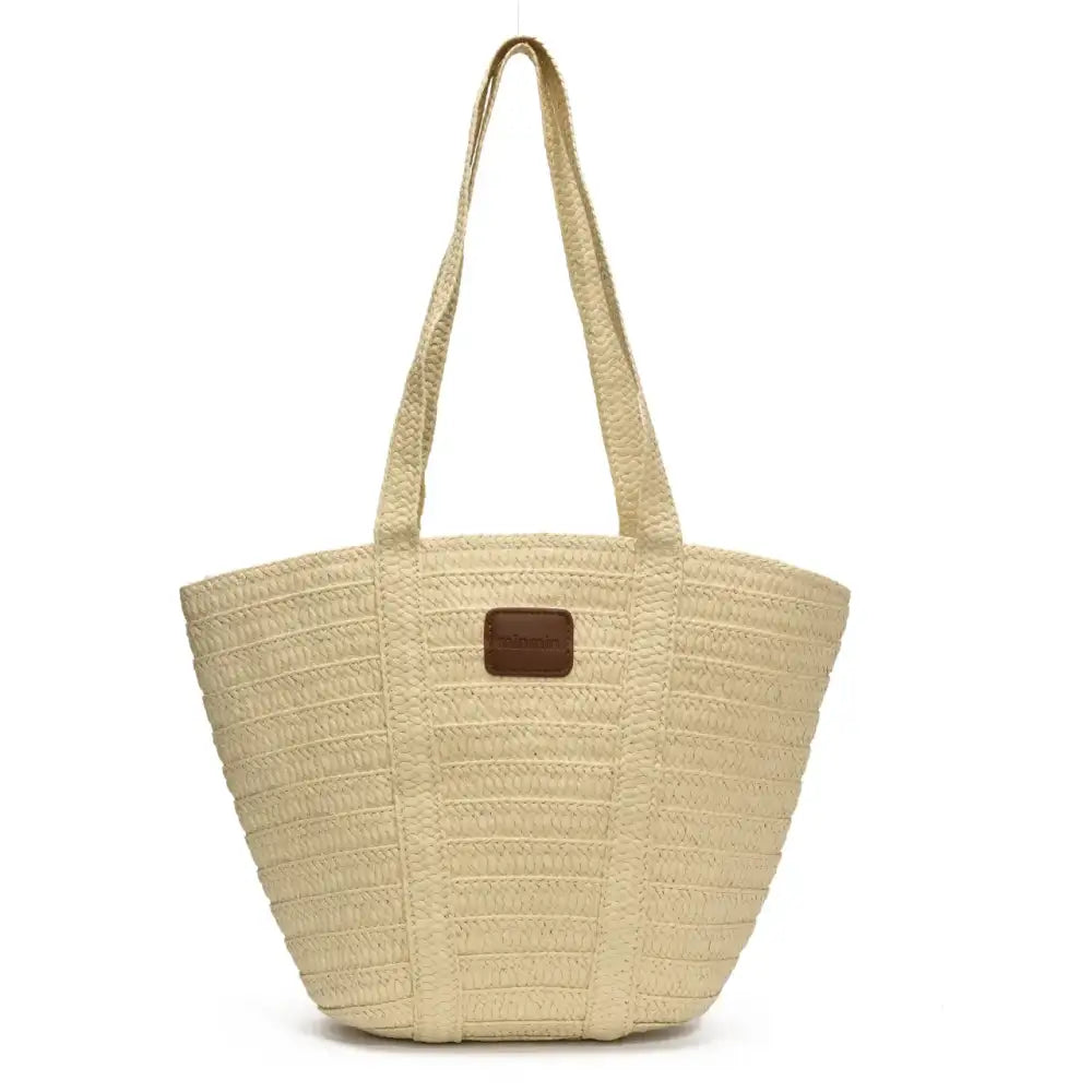 Woven Straw Beach Tote Bag