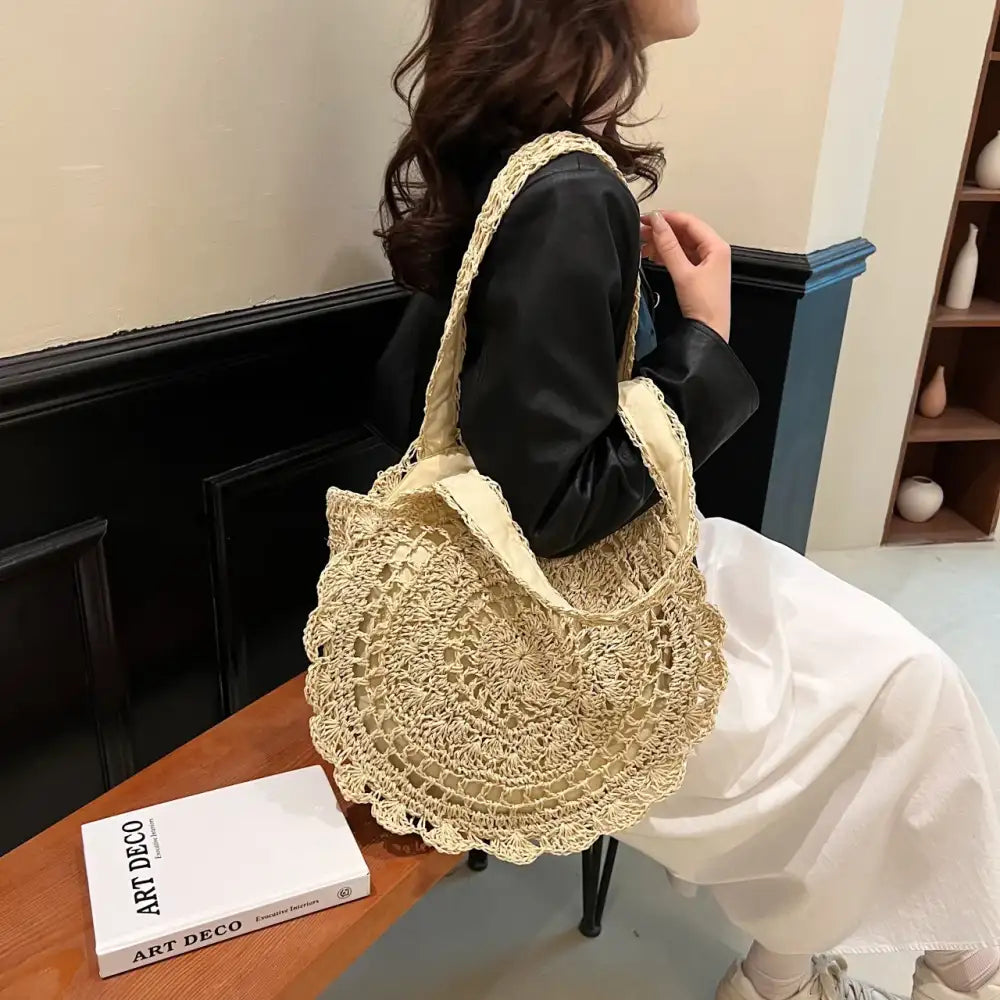 Woven Straw Shoulder Bag