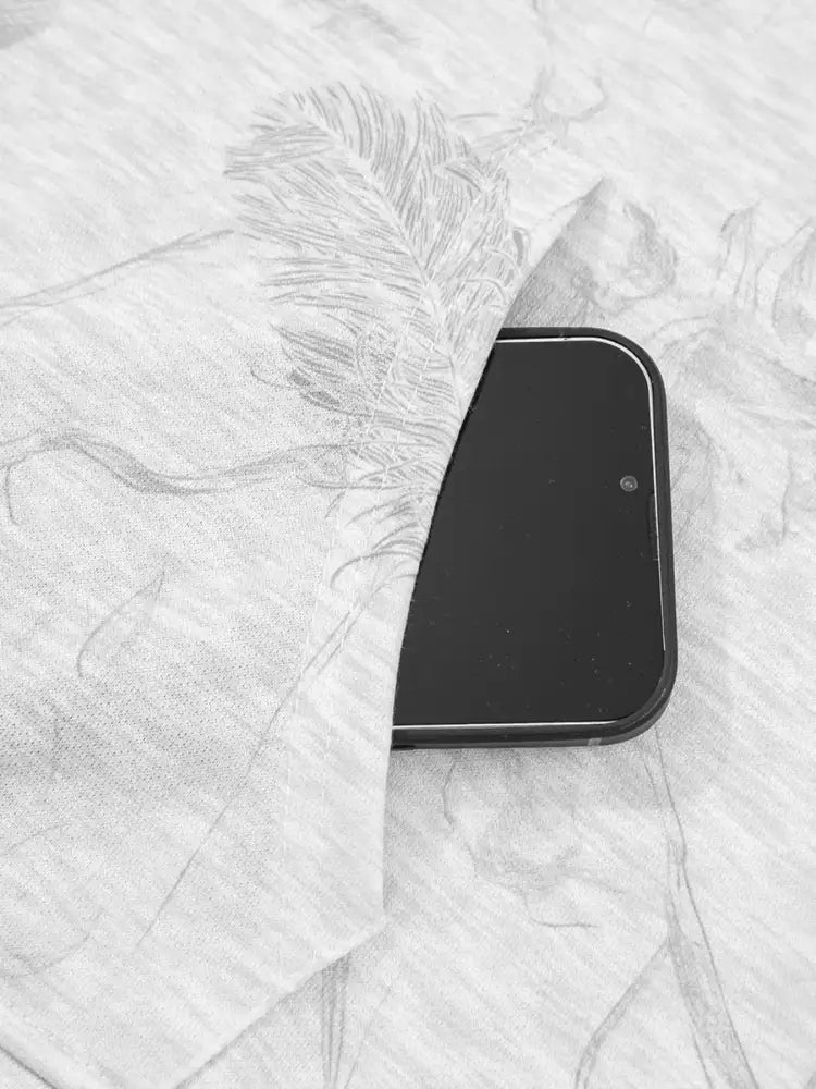 Abstract Print Loose Drop Sleeve Hoodie and Elastic Waistband Pants Set