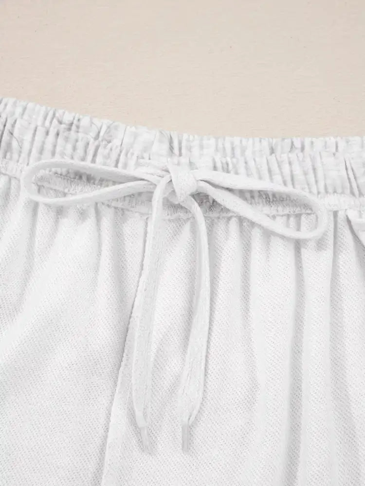 Abstract Print Loose Drop Sleeve Hoodie and Elastic Waistband Pants Set