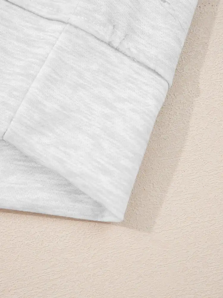 Abstract Print Loose Drop Sleeve Hoodie and Elastic Waistband Pants Set