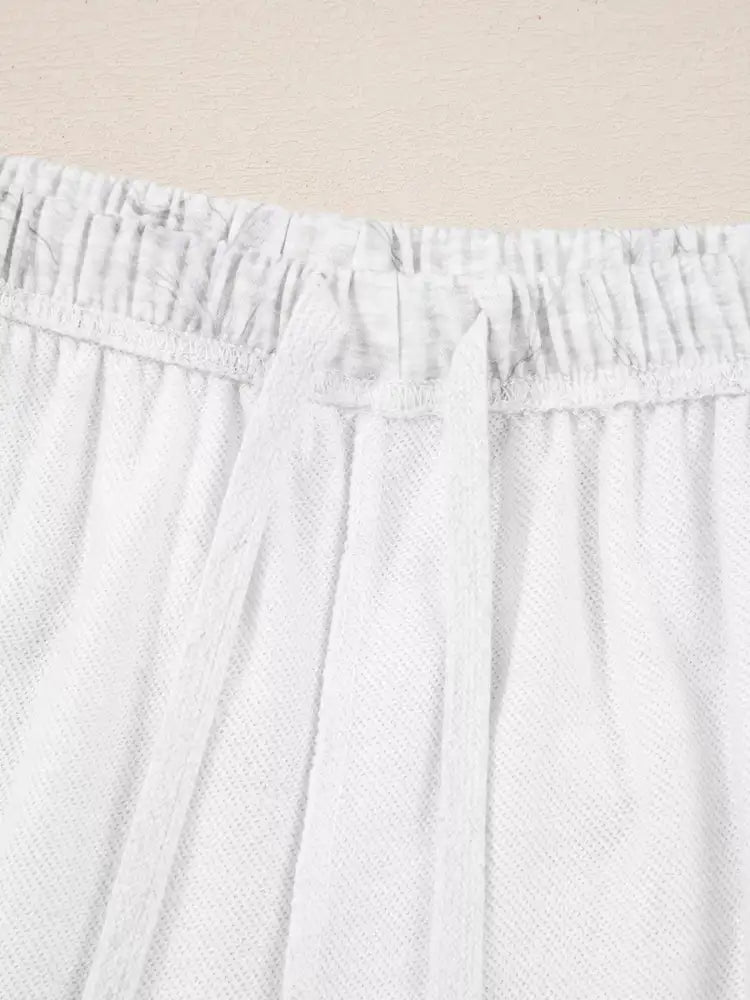 Abstract Print Loose Drop Sleeve Hoodie and Elastic Waistband Pants Set