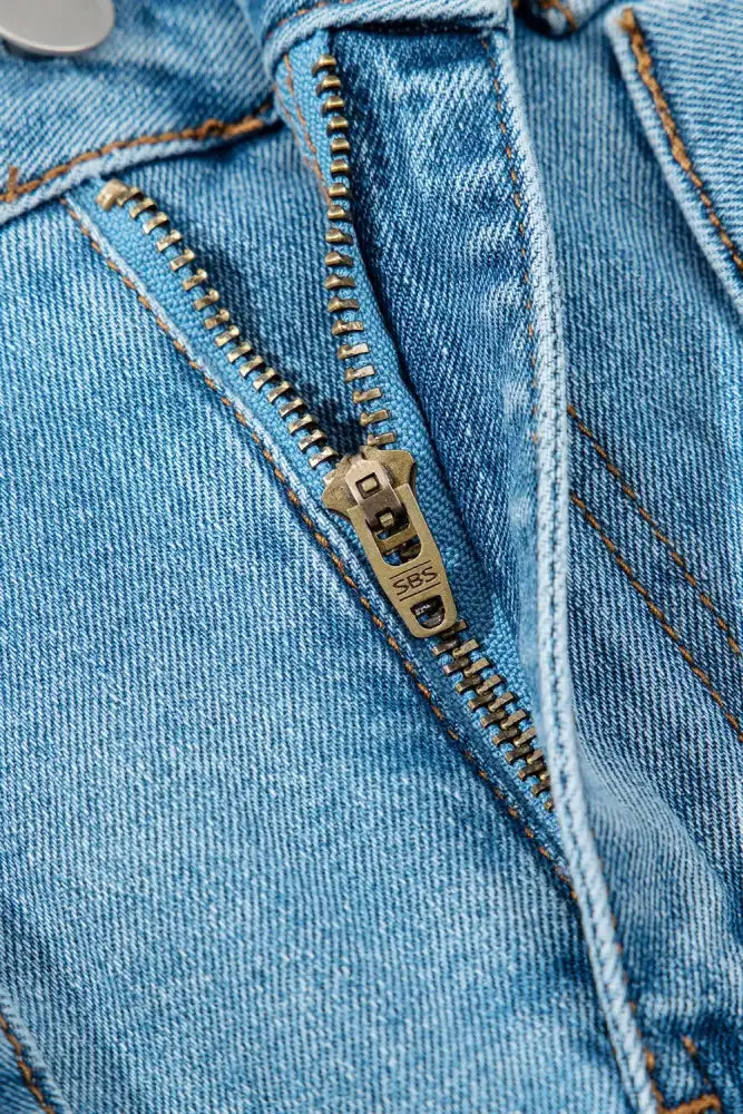 Acid Wash Bowknot Details High Waist Denim Skirt